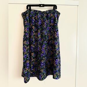 Women's Floral Black and Purple Skirt 22W